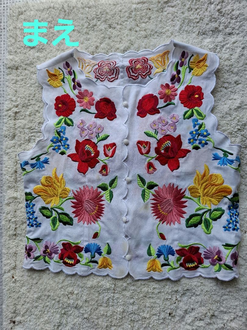 フォークダンス花柄刺繍ベスト&スカートセット