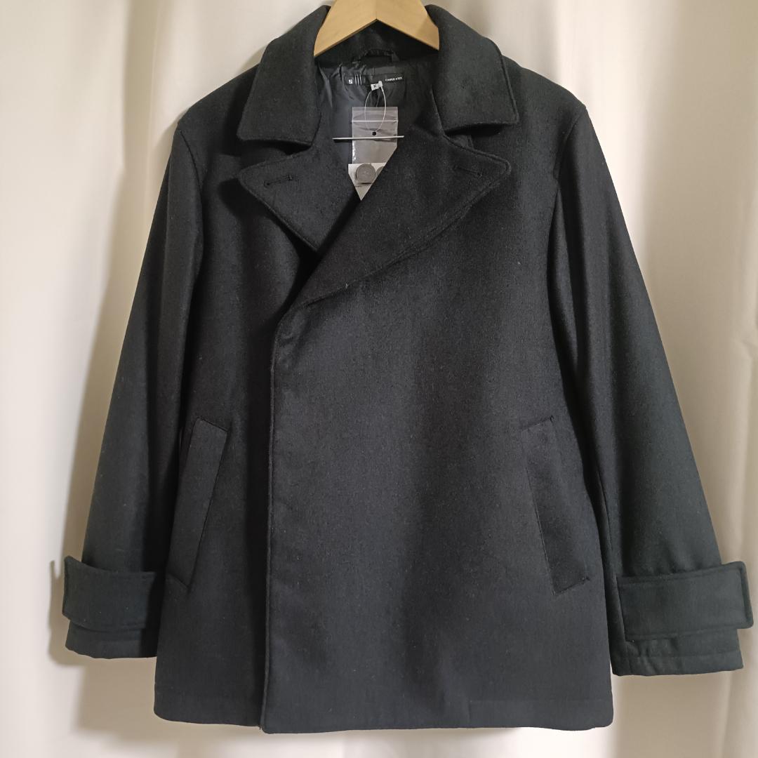 60%OFF 新品 ショート丈 Pコート M ブラック CASPER JOHN