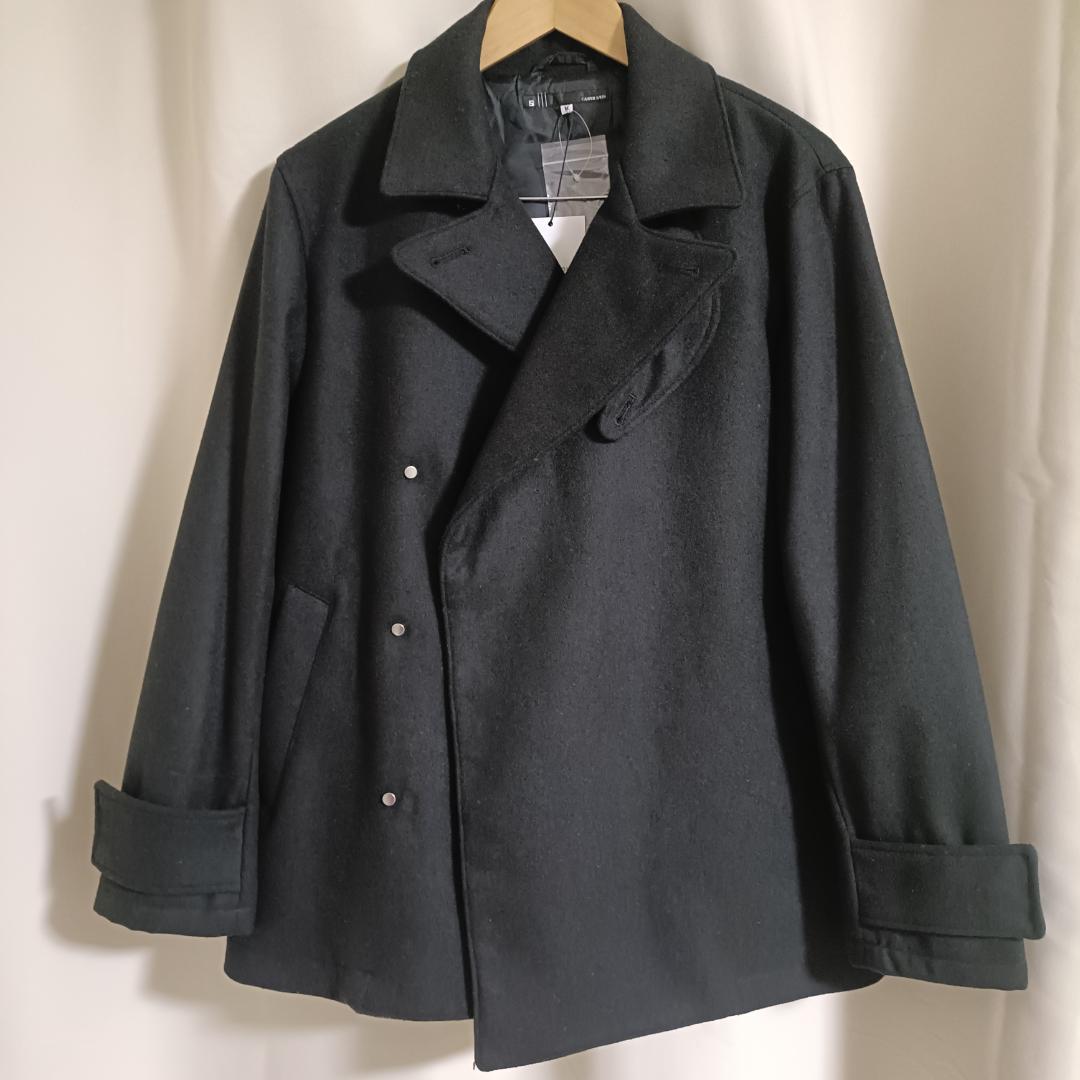 60%OFF 新品 ショート丈 Pコート M ブラック CASPER JOHN
