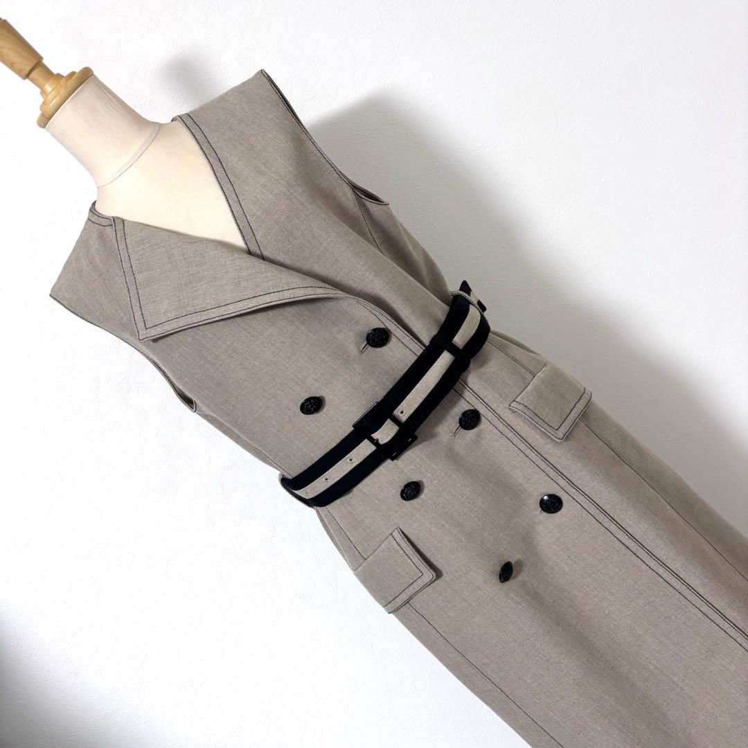 25SS 完売品 グレースコンチネンタル アシンメトリーカラーワンピース ジレ