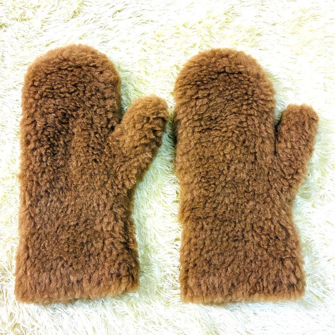 ★ 未使用　MaxMara マックスマーラ ミトン 手袋　テディベア　ブラウン