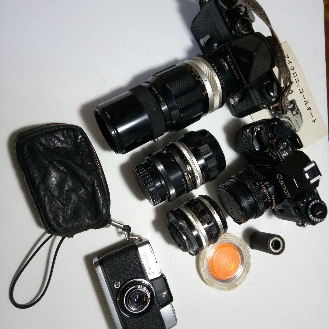 「Nikon ・Canon」一眼レフカメラレンズ付き　「OLYMPUS」カメラ