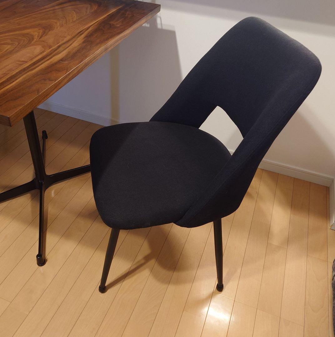 kagu world ダイニングチェア 2脚 ファブリック ブラック ブラック