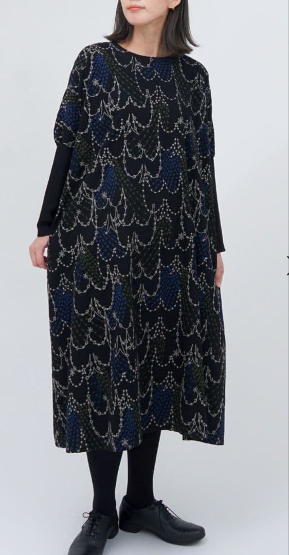 マーブルシュッド　EMB swallow袖リブワンピース