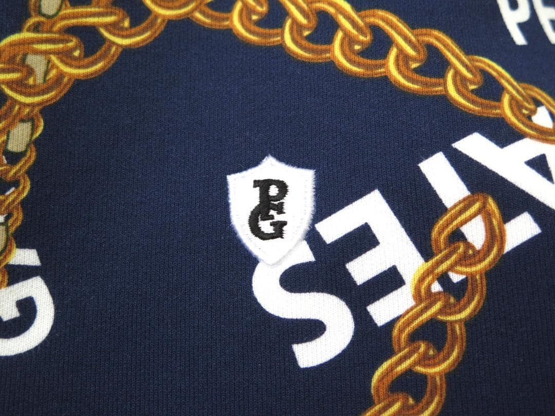 新品●パーリーゲイツ●チェーンロゴ柄 ツイルダンボール フルジップフーディ　M