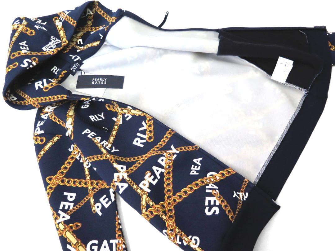 新品●パーリーゲイツ●チェーンロゴ柄 ツイルダンボール フルジップフーディ　M