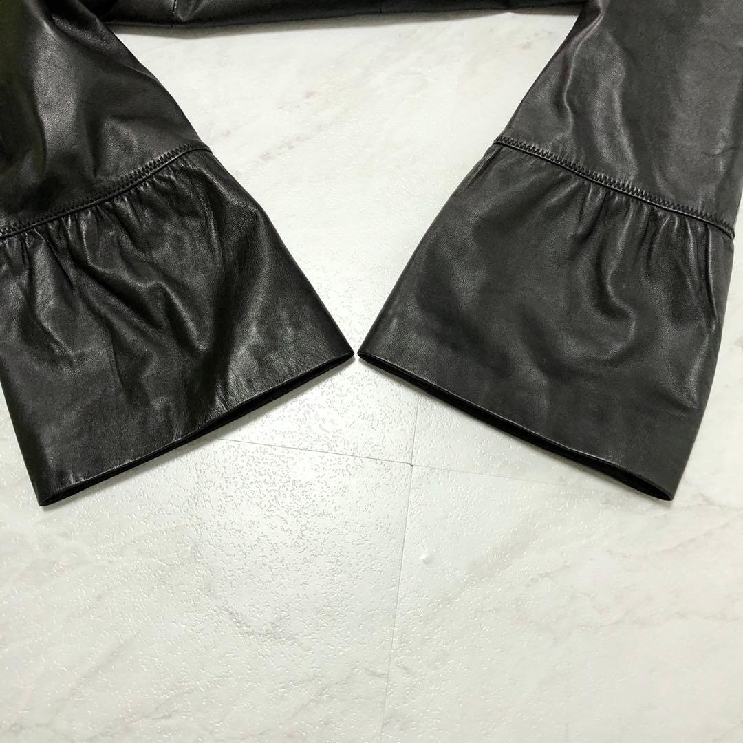 ✨極美品✨バルマン ロングコート 2way オールレザー 羊革 フォックス 黒