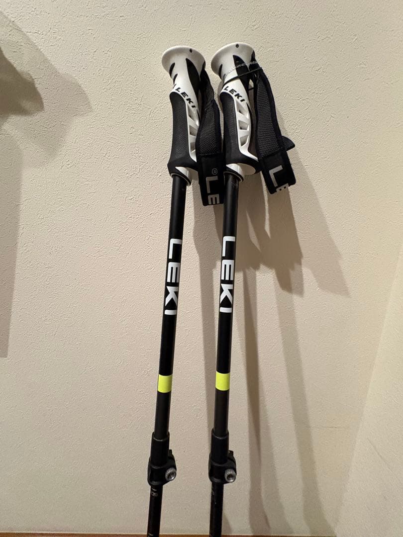 LEKI スキー伸縮ストック 黒 白