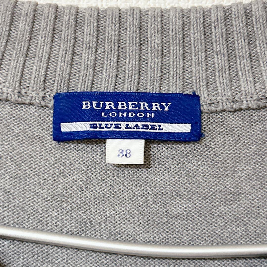 バーバリーブルーレーベル　 ワンピース　チュニック　ニット　半袖 アーガイル