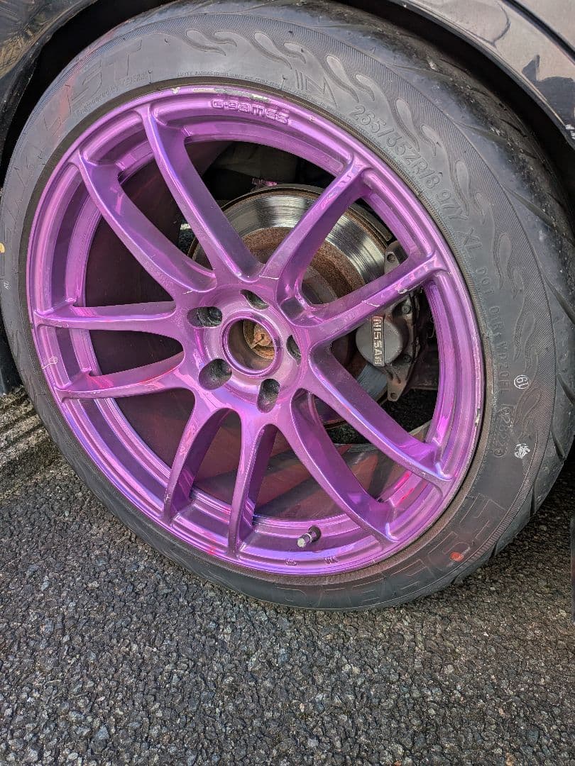 RAYS g-games 紫ホイール 中村直樹 ドリフト 18インチ