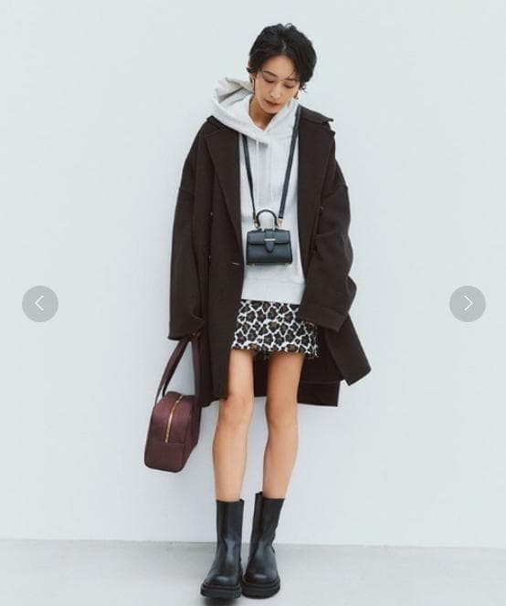 【24AW】Mila Owen ワイドシルエットダブルブレストコート ブラック