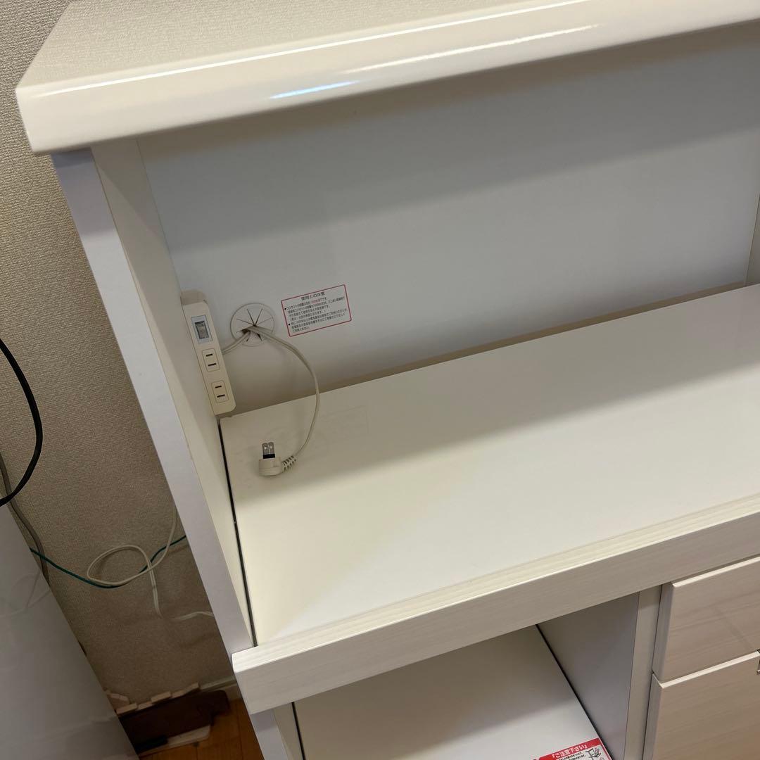 食器棚 キッチンボード ニトリ ダリア レンジボード カップボード　白　ホワイト