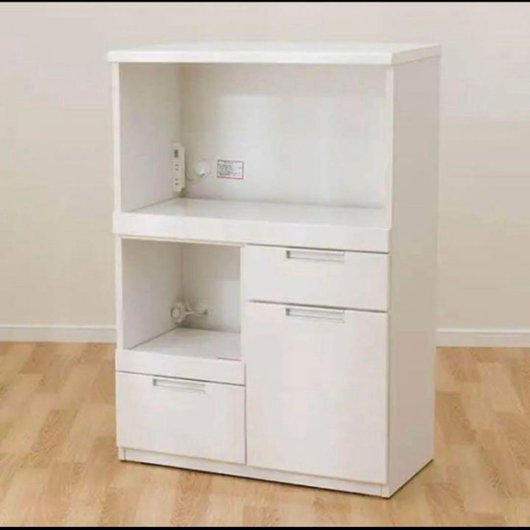 食器棚 キッチンボード ニトリ ダリア レンジボード カップボード　白　ホワイト