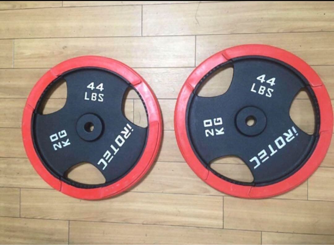 ① iROTEC ラバー　バーベル　プレート 20kg x 1枚