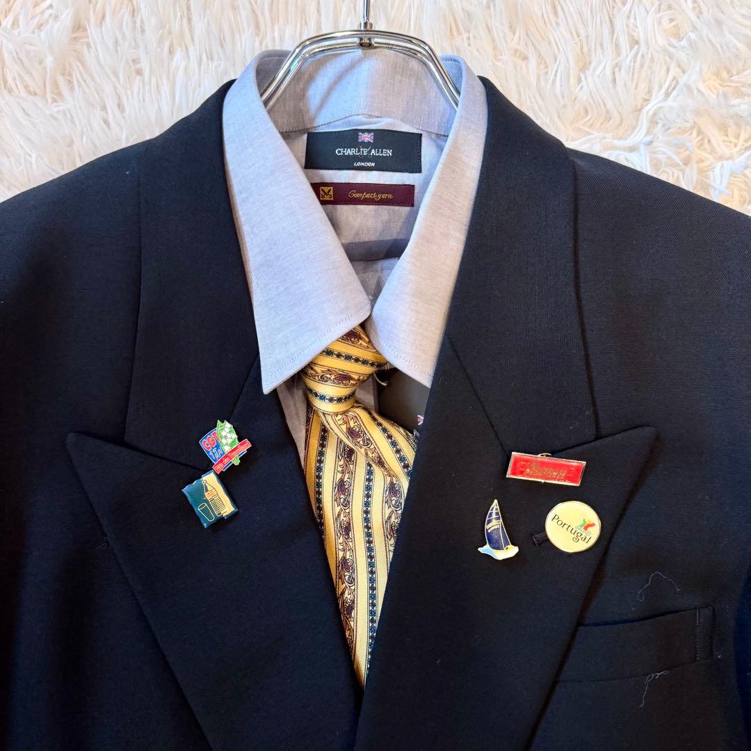 【LiLi6_6 様4点セット】モヘヤ混 ダブル スーツ セットアップ ピンズ