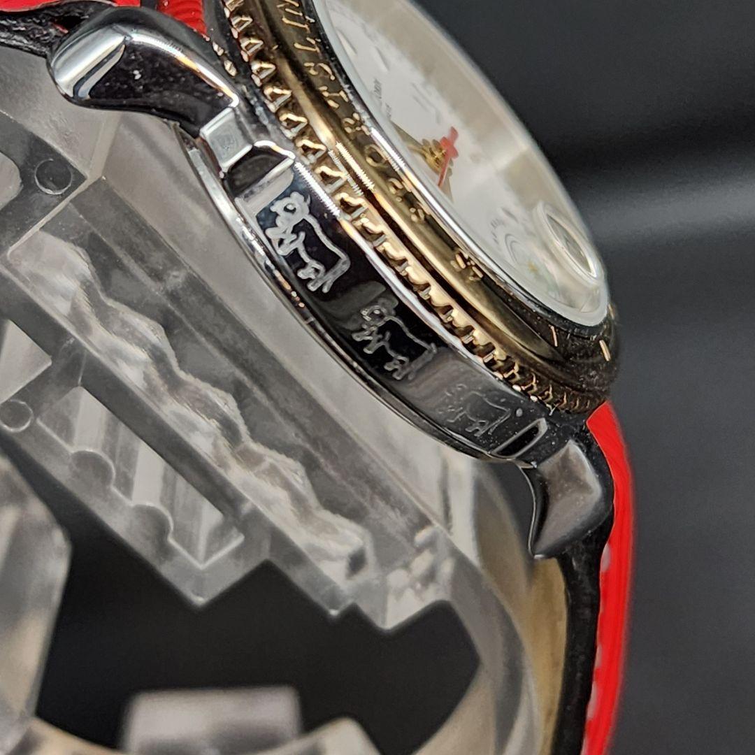 sahara】 ミシェルジョルディ　腕時計　クォーツ　新品電池　花柄　赤