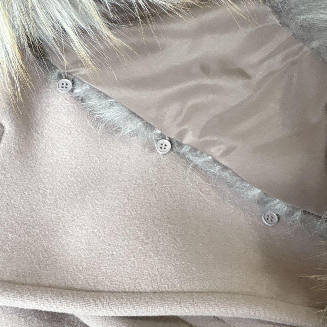 MAX&Co. ロングコート ショールカラー 女優襟 Aライン ベルト ファー