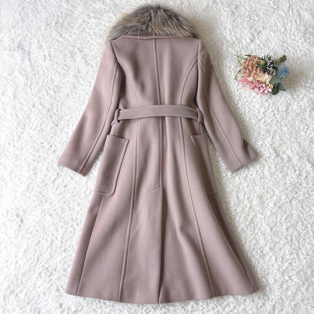 MAX&Co. ロングコート ショールカラー 女優襟 Aライン ベルト ファー