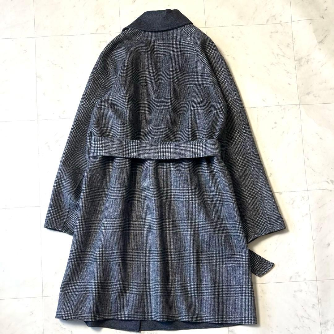 新品同様 ICB 大きいサイズ42 近年 カシミヤ混 ウールリバーコート XL