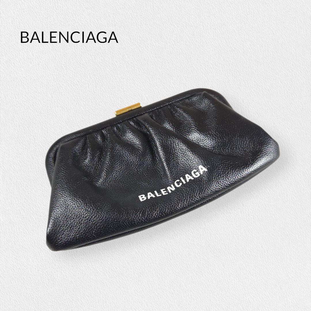 バッグ BALENCIAGA Black Leather Clutch Bag
