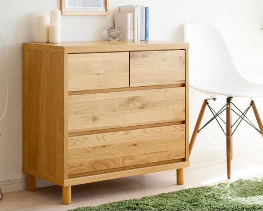 日本製 OCTA オクタ ローチェスト 幅約75センチ 北欧調