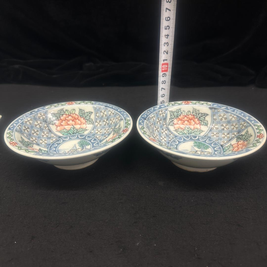 佐藤走波　皿　2枚　牡丹　有田焼　手書き 小鉢