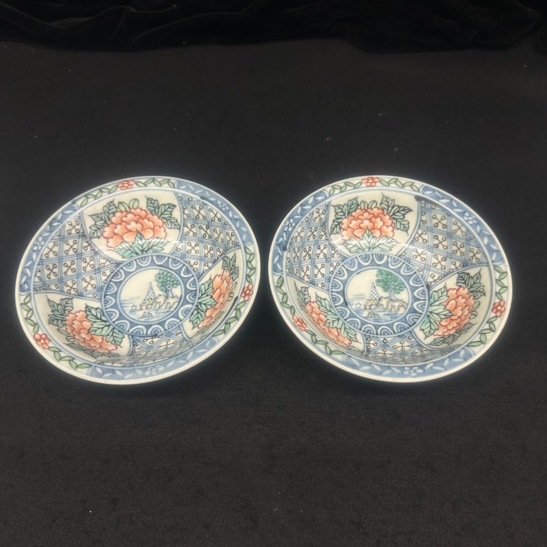 佐藤走波　皿　2枚　牡丹　有田焼　手書き 小鉢