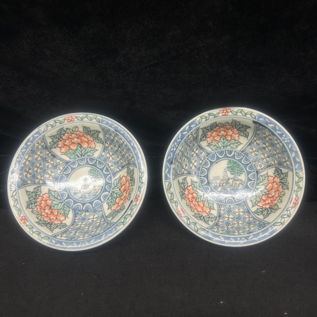 佐藤走波　皿　2枚　牡丹　有田焼　手書き 小鉢