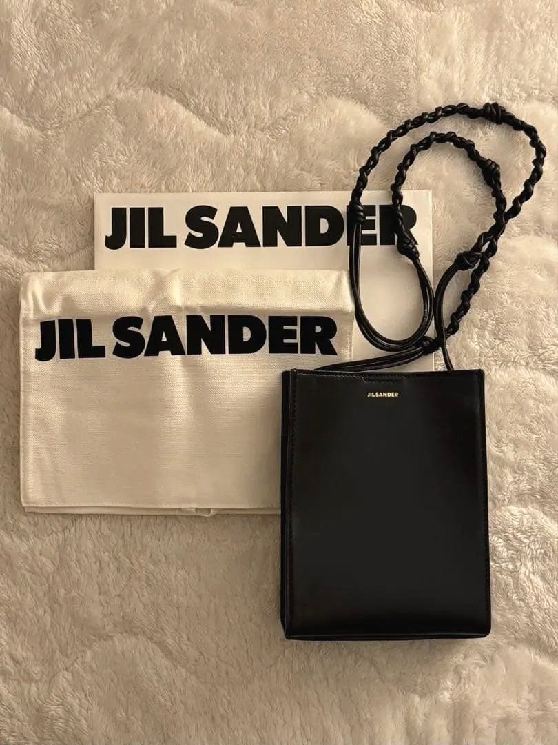 JIL SANDER 黒 レザー ショルダーバッグ