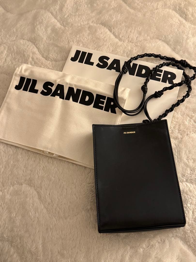 JIL SANDER 黒 レザー ショルダーバッグ