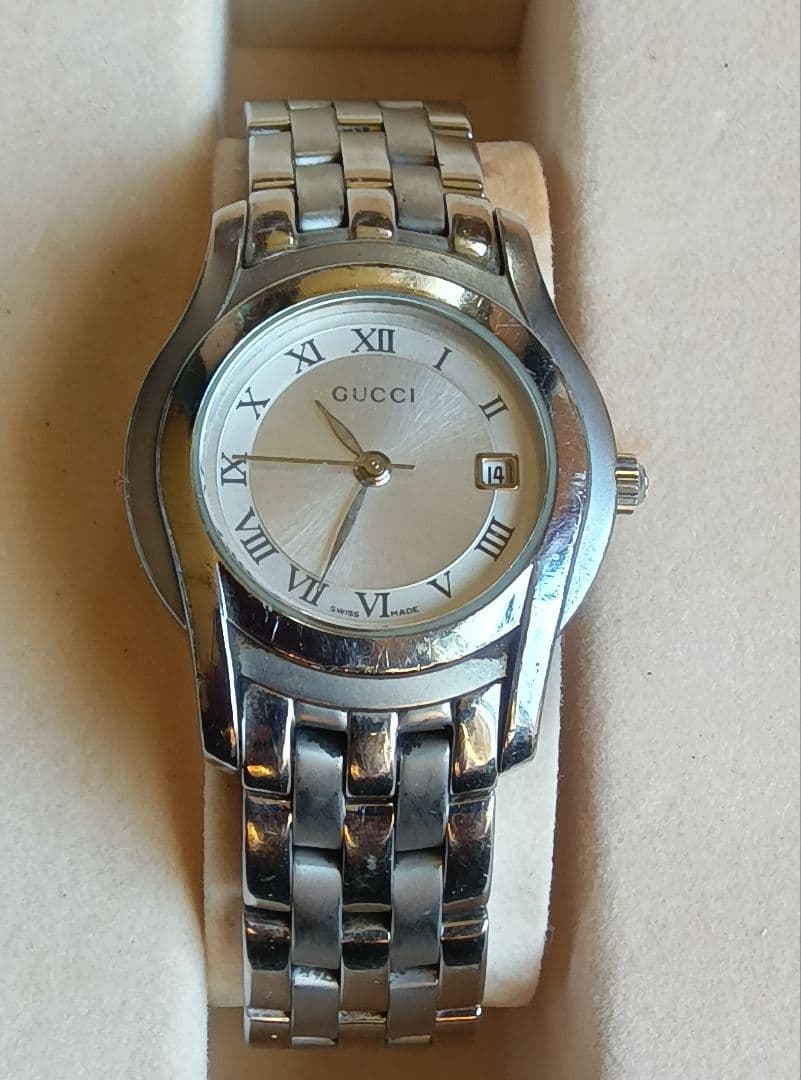 再値下げ!GUCCI 5500Lレディース腕時計稼働品箱付き