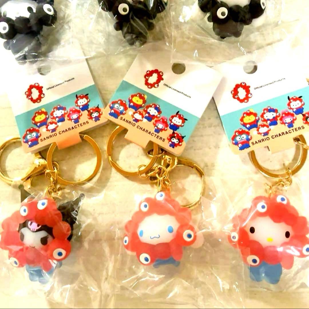 大阪関西万博限定　黒ミャクミャク サンリオ キーホルダー クリア 6つセット