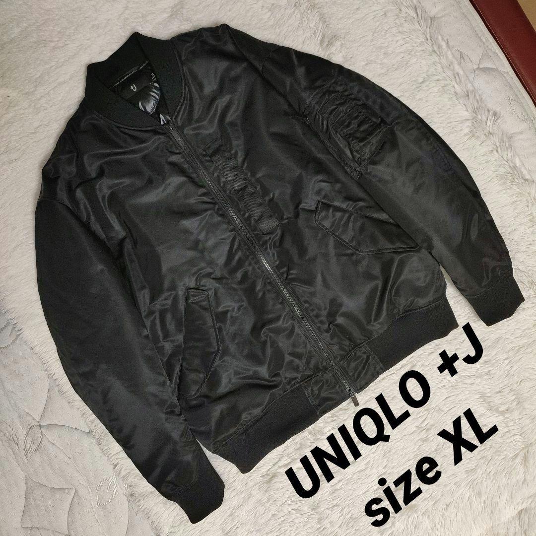 美品 UNIQLO+J XL ハイブリッドダウンオーバーサイズ MA-1ブルゾン