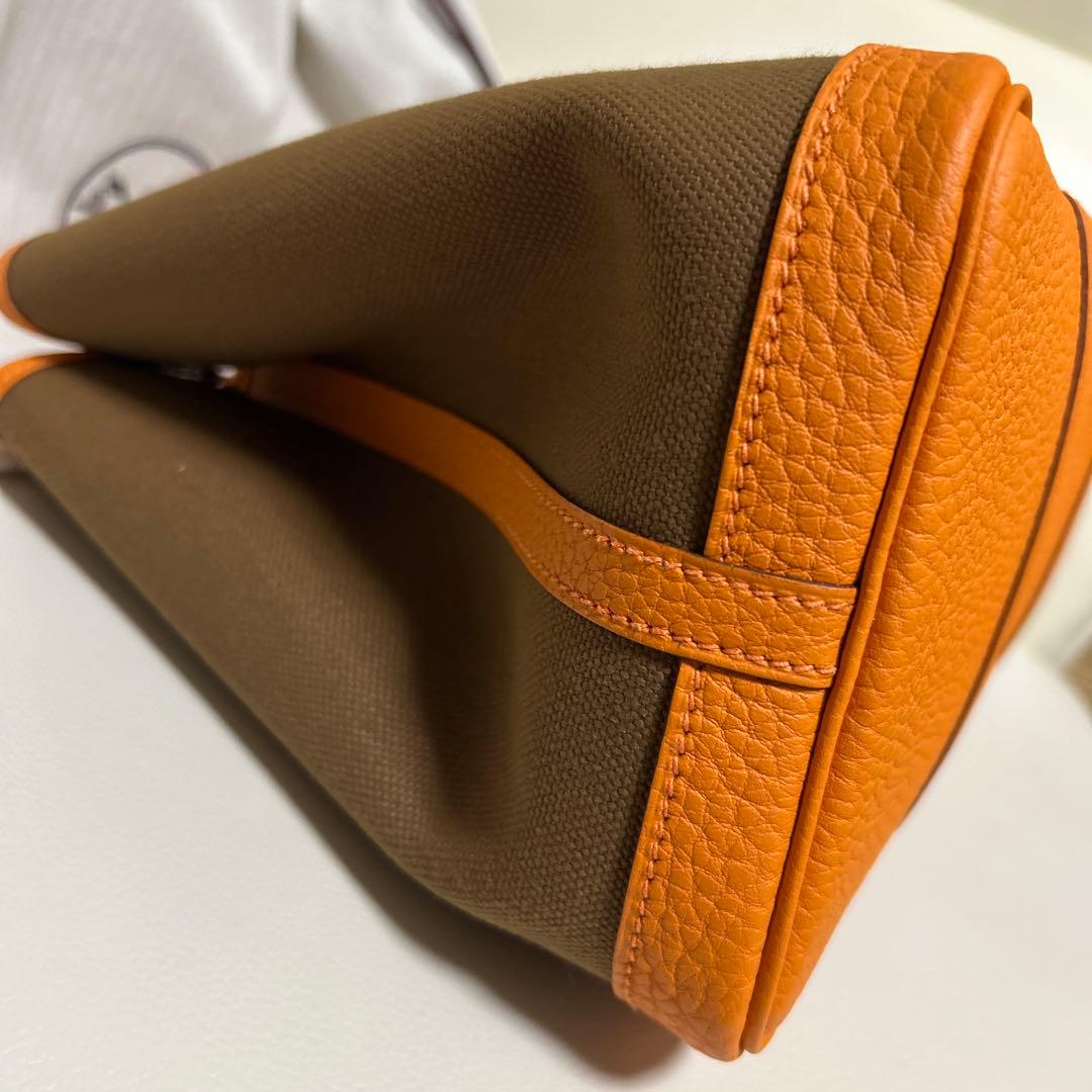 エルメス　ガーデンパーティー　キャンバス✕レザー　サイズTPM