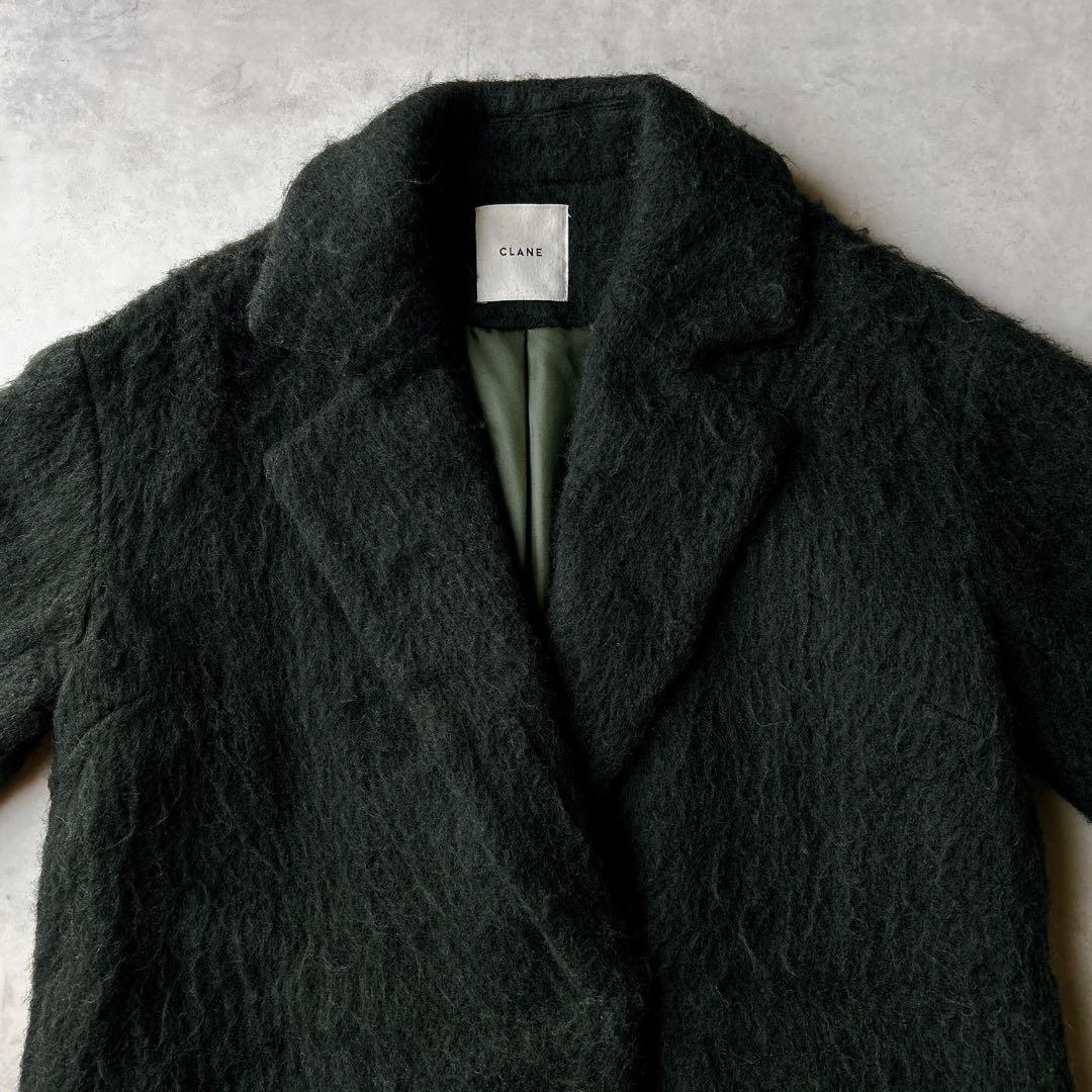 定価5.2万☆クラネ CLANE シャギー モヘヤ　ロングコート　グリーン