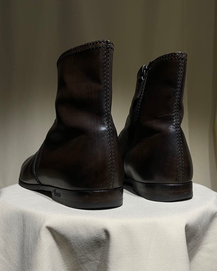 靴 2000s GUCCI - Brown Leather Ankle Boots