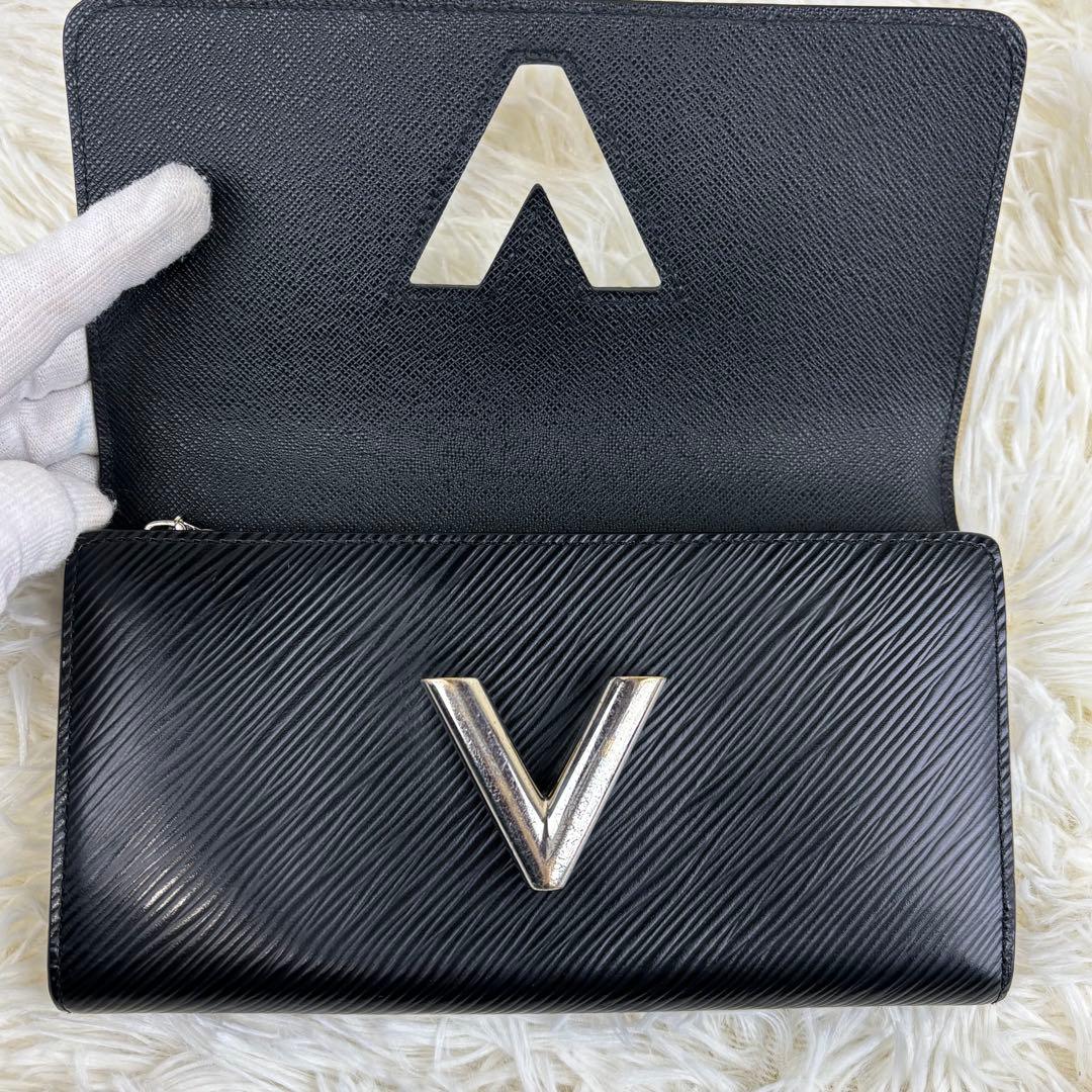 美品! ルイヴィトン エピ ポルトフォイユ ツイスト 長財布 ブラック RFID