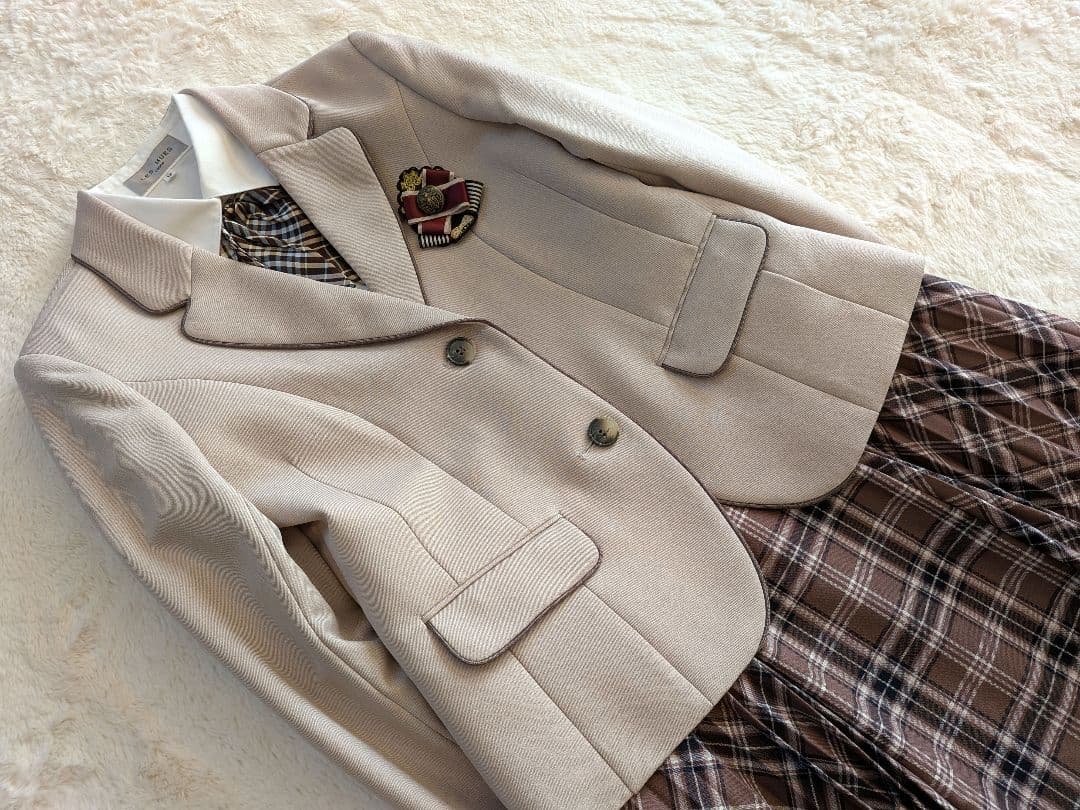 ショパンドゥ 卒服 フォーマルスーツ ブラウンチェック ブレザー165