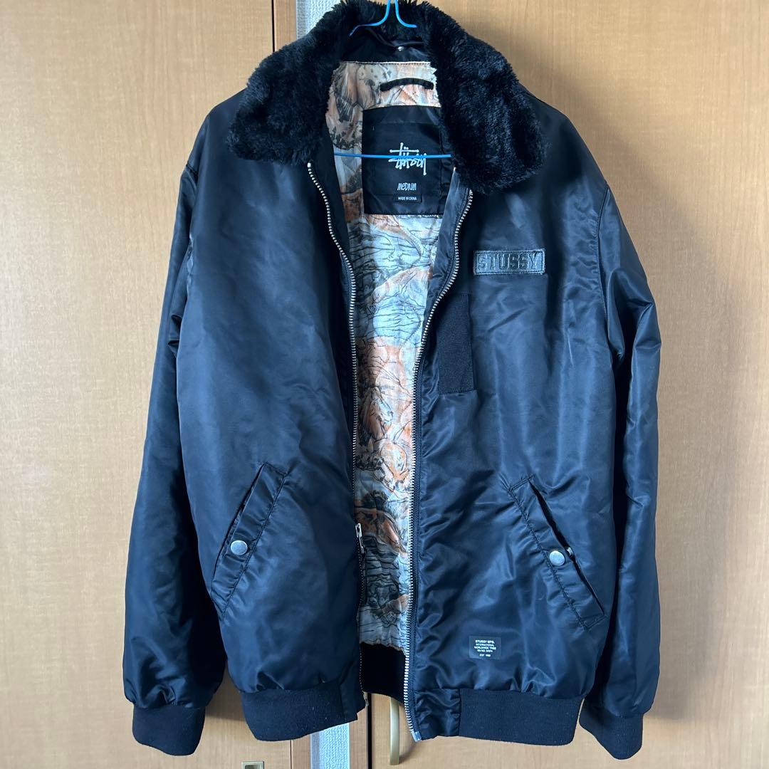 KikiStussy ブラック MA-1ジャケット Mサイズ