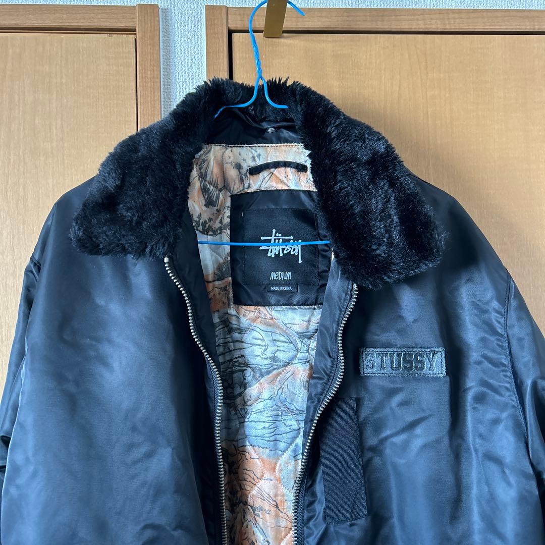 KikiStussy ブラック MA-1ジャケット Mサイズ