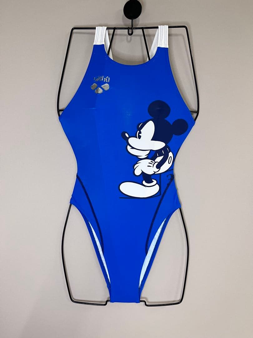 アリーナ競泳水着ミッキーマウス ハイレグ ニュークスモデル使用感ありサイズS