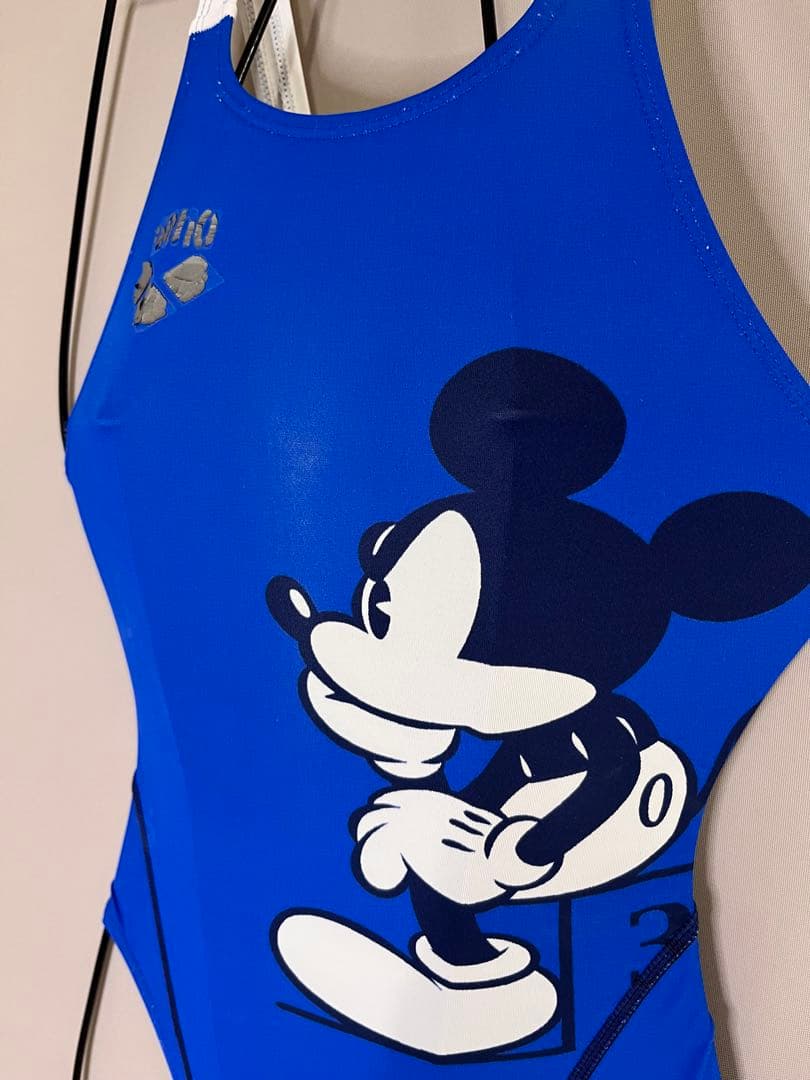 アリーナ競泳水着ミッキーマウス ハイレグ ニュークスモデル使用感ありサイズS