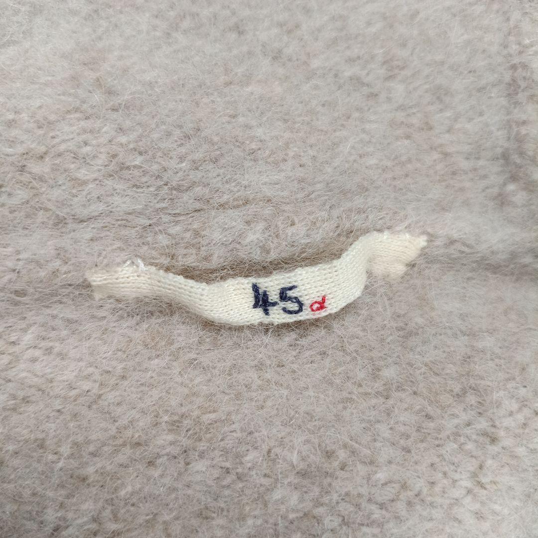 美品✨45R　定価7.5万　アルパカ縮繊フードコート　ロング丈　グレージュ　F