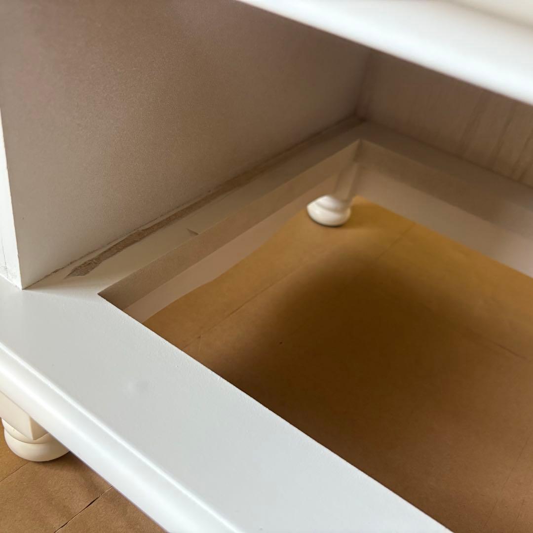 訳あり品！【103】フレンチ調ホワイトチェスト三段四つ引き木製収納家具姫系タンス