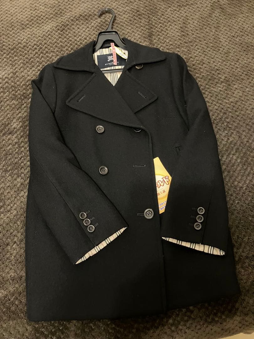 BURBERRY 黒 ウール ピーコート