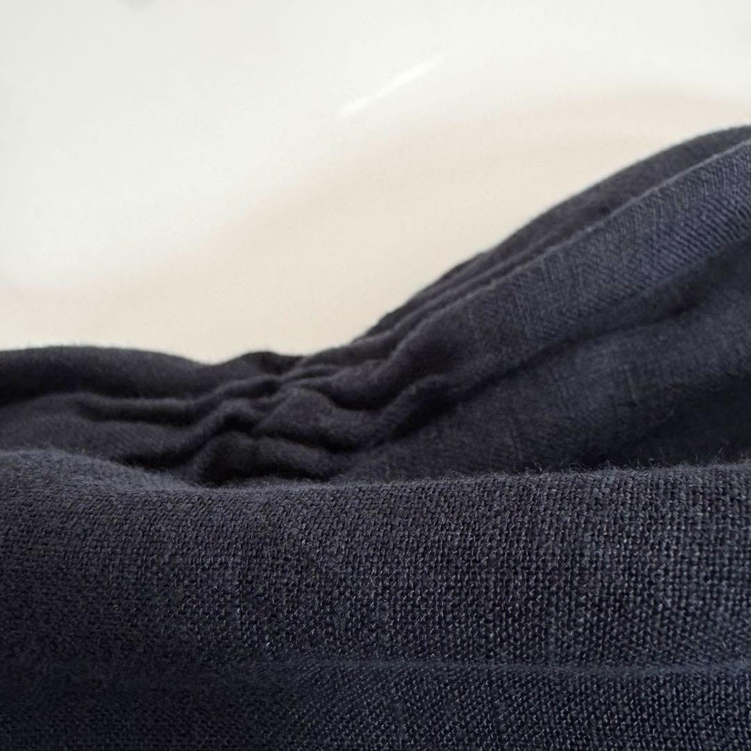 23区　LIBECOリネン ティアード チュニックブラウス 38 ネイビー極美品