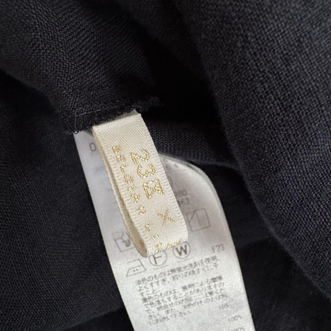 23区　LIBECOリネン ティアード チュニックブラウス 38 ネイビー極美品