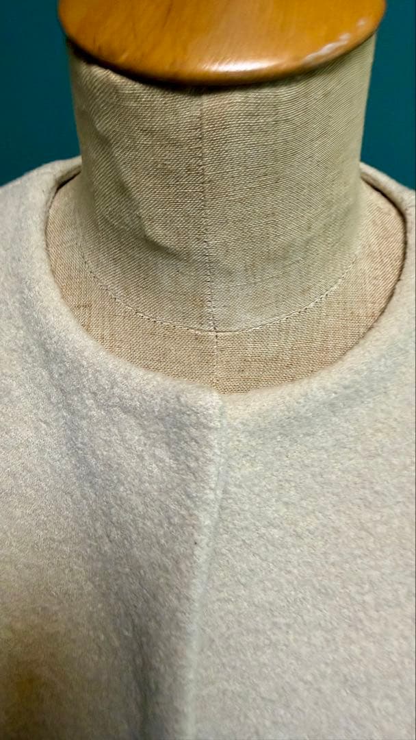 ⭐️evam eva ノーカラープレスウールショートコート　アイボリーサイズ1