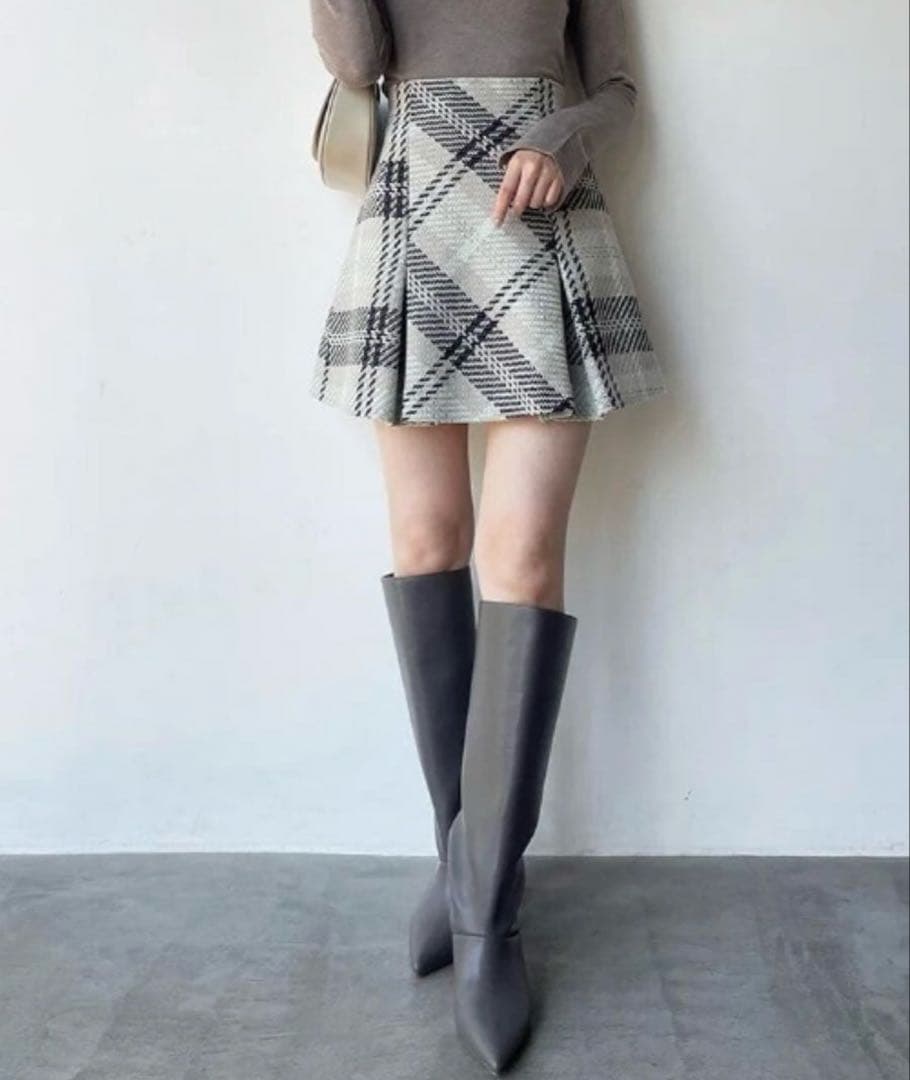 美品　SNIDEL / ロービングチェックミニスカート