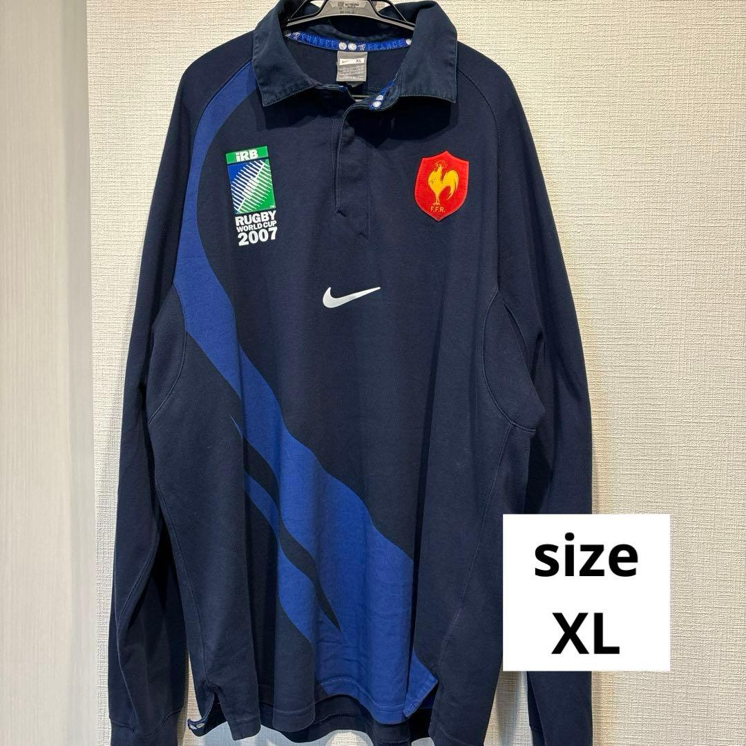 NIKE ナイキ ラグビー フランス代表 ユニフォーム ラガーシャツ XLサイズ